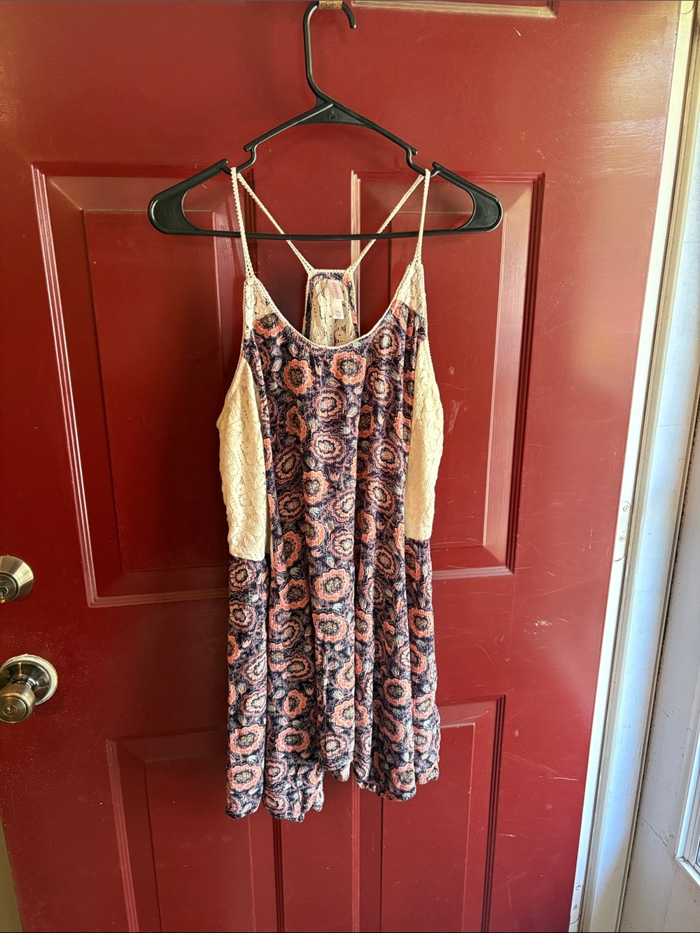 Floral and lace tank top